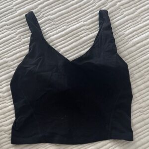 Aritzia Golden Black V-Neck Sports Bra
